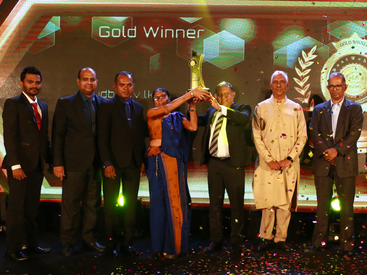 Winning moment of gold winner BestWeb.LK 2024